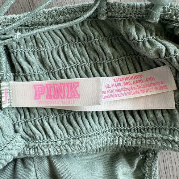 PINK Victoria’s Secret Strappy Ruched Bralette XS Green - Picture 6 of 6